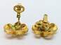 Vintage Crown Trifari Gold Tone Scrolled Clip-On Earrings 10.5g image number 3