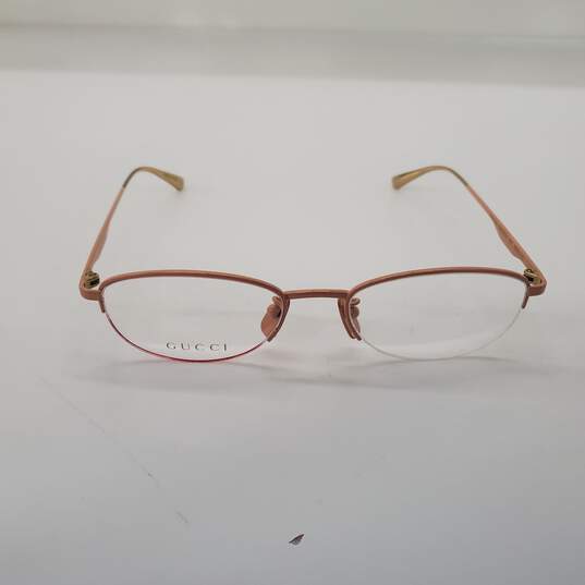 Gucci Titanium Pink Half Rim Eyeglasses with Demo Lenses GG 0339OJ - AUTHENTICATED image number 3