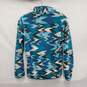 Patagonia Synchilla WM's Fleece Teal Blue & White Trout Tales Elwha Snap Button Pullover Size XS image number 3