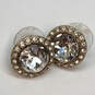 Designer Givenchy Gold-Tone Crystal Cut Stone Round Shape Stud Earrings image number 3