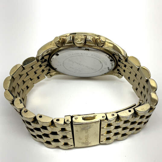 Designer Michael Kors MK5835 Gold-Tone Round Dial Analog Wristwatch image number 3