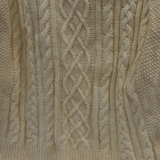 Women's Cream Lauren Ralph Lauren Cable Knit Sweater (SIze M) image number 5