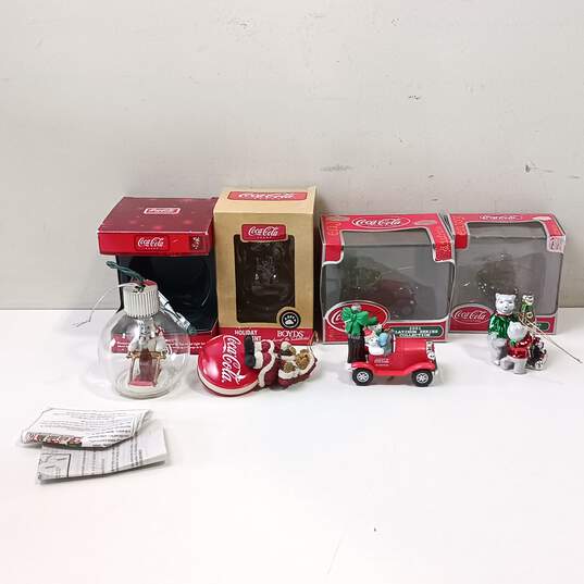 4 Coca Cola Christmas Ornaments In Original Boxes image number 2