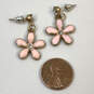 Designer Betsey Johnson Gold-Tone Pink Crystal Daisy Flower Drop Earrings image number 2