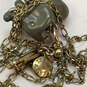 Designer J. Crew Gold-Tone Link Chain Elephant Shape Charm Necklace image number 4