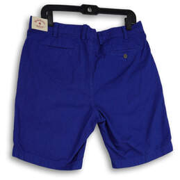NWT Mens Blue Flat Front Slash Pocket Chino Shorts Size 35W alternative image