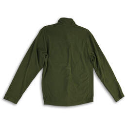 Mens Green Long Sleeve Mock Neck 1/2 Zip Pullover Jacket Size Medium alternative image