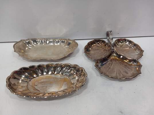3pc. Bundle of Silver Plated Trays image number 1