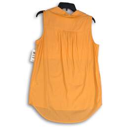 NWT Style & Co Womens Orange Sleeveless Collared Popover Blouse Top Size M alternative image