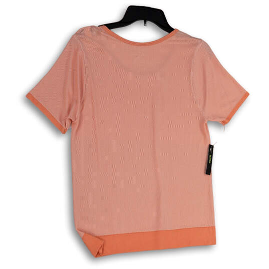 NWT Womens Orange Round Neck Short Sleeve Pullover T-Shirt Size Large image number 2