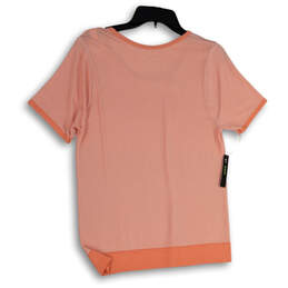 NWT Womens Orange Round Neck Short Sleeve Pullover T-Shirt Size Large alternative image
