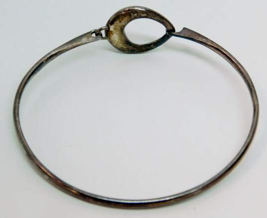 Sterling Silver Modernist Hook On Bangle Bracelet & Statement Brooch 22.7g image number 3