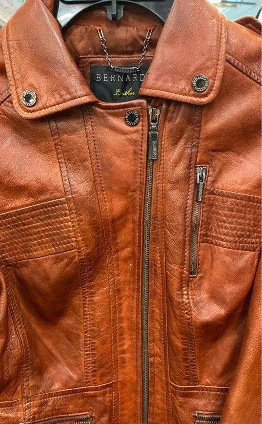 Bernardo Red Leather Jacket - Size Medium image number 3