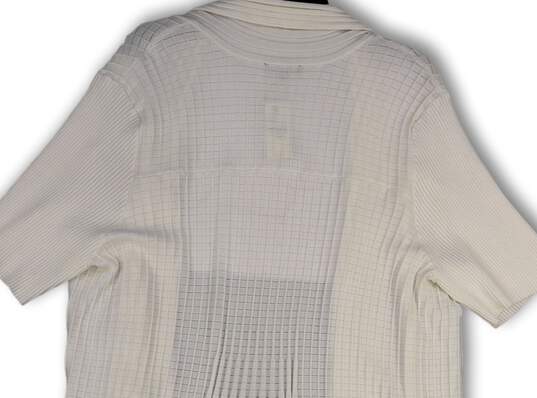 NWT Womens White Short Sleeve Pleated Open Front Cardigan Sweater Sz 22/24 image number 4