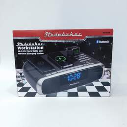 Studebaker Brand SB5050B Model CD Clock Radio and Wireless Charging Station w/ Original Box and Accessories