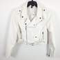 Windsor Women White Faux Leather Belt Jacket L NWT image number 1