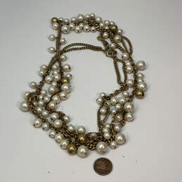 Designer Stella & Dot Gold-Tone Multi Strand Pearl Statement Necklace alternative image