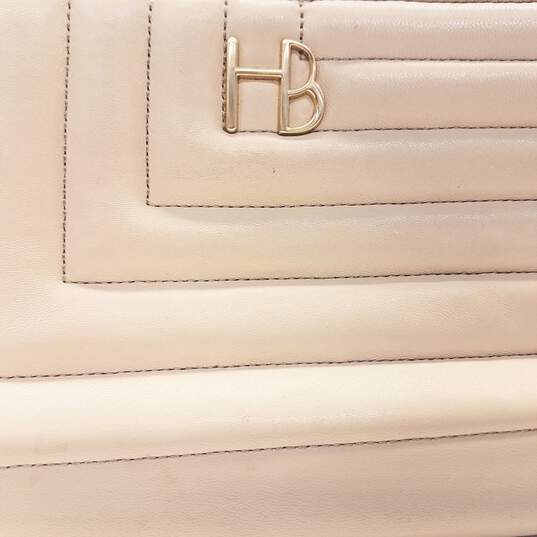 Henri Bendel Tan Quilted Leather Gold Chain Shoulder Zip Evening Bag image number 4