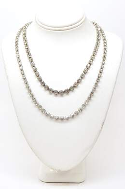 Vintage Silvertone Icy Rhinestones Necklaces & Multi Strand & Bars Bracelets alternative image