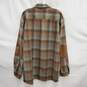 Pendleton MN's Wool Plaid Flannel Brown & Green Shirt With Suede Elbow Patches  Size XXL image number 2
