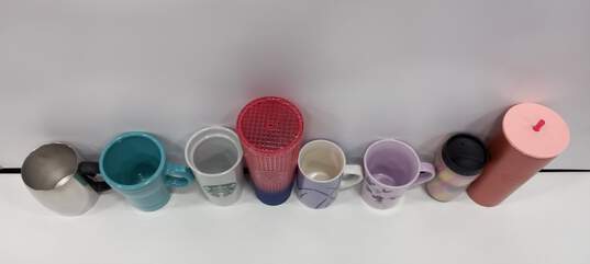 Bundle of 7 Assorted Starbucks Drinkware w/ 1 Fiestaware Blue Ceramic Mug image number 2