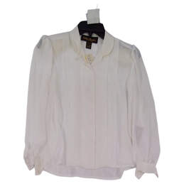 Women's  Long Sleeve Collared Comfort Blouse Top Size 2