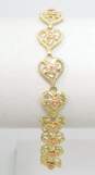 10K Yellow & Rose Gold Floral Filigree Heart Linked Bracelet 5.0g image number 4