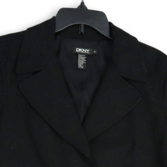 NWT Womens Black Notch Lapel Single Breasted Two Button Blazer Size 10 image number 3