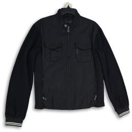 Armani Jeans Mens Black Long Sleeve Flap Pockets Full-Zip Jacket Size 52