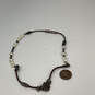 Designer Silpada 925 Sterling Silver Leather Cord Pearls Beaded Necklace image number 2