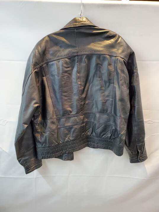 Fundamental Fashion Gino Leathers Black Full Zip Leather Jacket Size M image number 2
