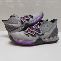 2019 Nike Kyrie 5 'Graffiti' Gray/Purple Basketball Shoes Size 6Y