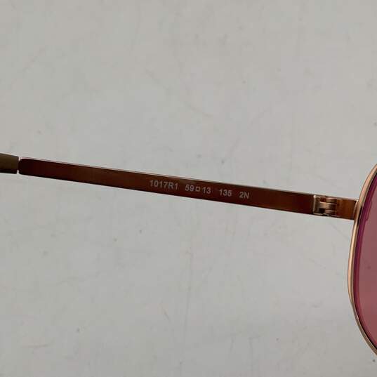 Womens Pink Frame Gold Lens Chelsea 5004 Brown Aviator Sunglasses With Case image number 8