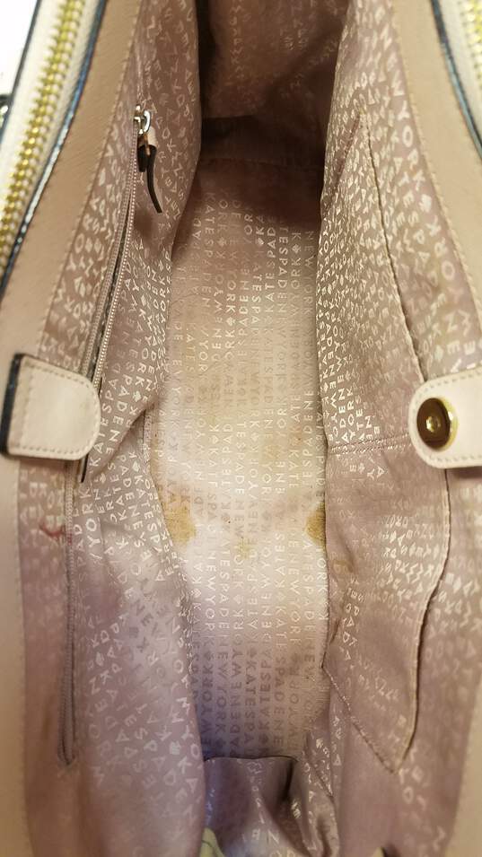 Kate Spade Leighann Laurel Way Pink Crossgrain Leather Double Zip Large Shoulder Tote Bag image number 5