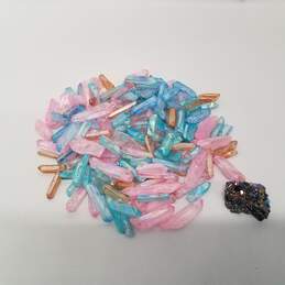 355g. Multicolor Angel Aura Quartz Crystal Points 11g Titanium Rainbow Quartz Cluster