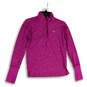 Womens Purple Dri-Fit 1/4 Zip Mock Neck Pullover Activewear T-Shirt Sz XS image number 1