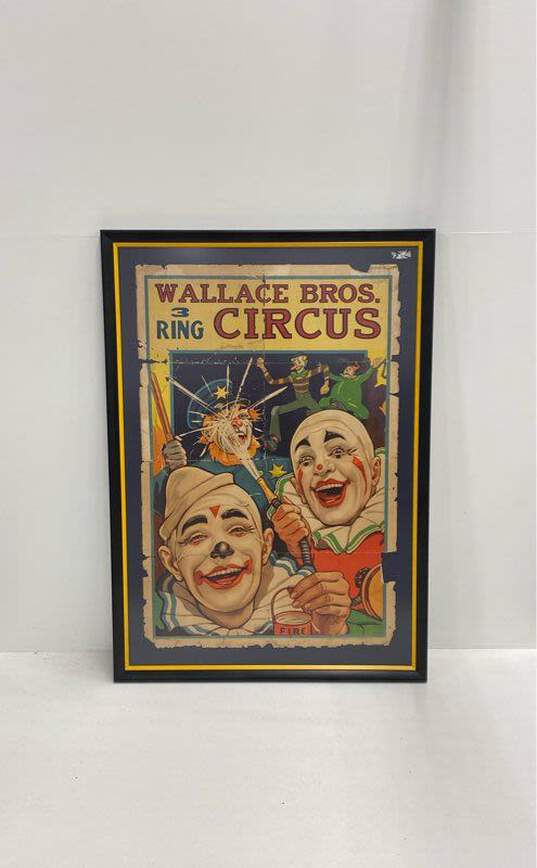 Wallace Bros. 3 Ring Circus Clown Poster Print Wall Art Vintage 1950's image number 1
