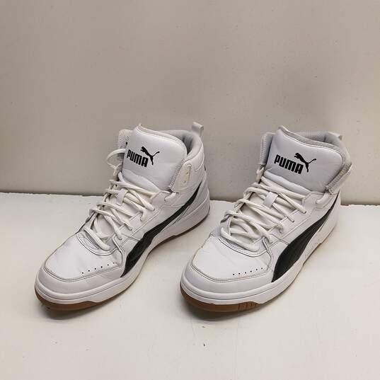Puma Rebound Joy White Black Athletic Sneakers Men's Size 7 image number 2