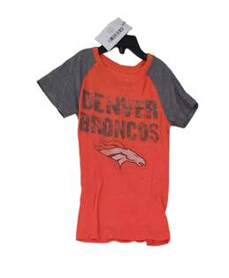 Kids Orange NFL Denver Broncos Short Sleeve Crew Neck Pullover T Shirt Size XS