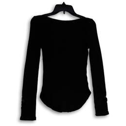 Womens Black Masquerade Cuff Long Sleeve Pullover Blouse Top Size XS alternative image
