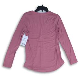 NWT Athleta Womens Stratus Ii Pink V-Neck Long Sleeve Pullover T-Shirt Size S alternative image