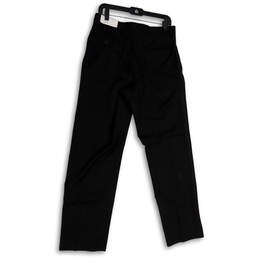 NWT Mens Black Flat Front Slash Pockets Straight Leg Dress Pants Size 32R alternative image