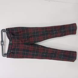 LRL Lauren Jeans Women's Plaid Red Pants Size 6P