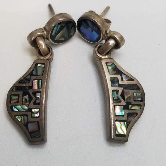Sterling Silver Abalone Earring Bundle 2pcs 18.0g image number 3