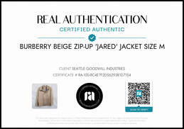 Burberry Men's 'Jared' Beige Zip Up Bomber Jacket Size M alternative image