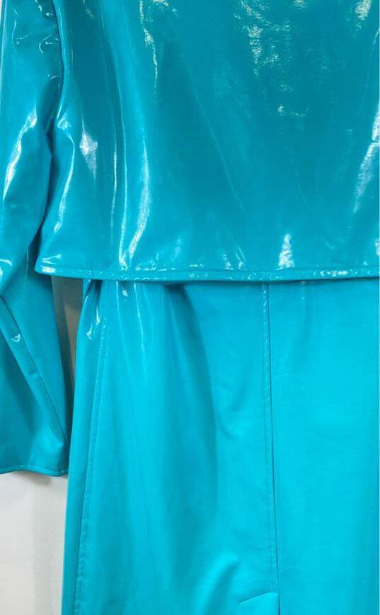 Miriam Al Sibai Women Blue PVC Leather Coat L/XL image number 7