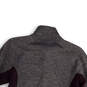 Womens Purple Mock Neck Long Sleeve 1/4 Zip Pullover T-Shirt Size Medium image number 4
