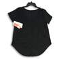 NWT Gottex Studio Womens Black Scoop Neck Short Sleeve Blouse Top Size Small image number 2
