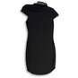 NWT Womens Black Structured Snatched Cap Sleeve Ribbed Bodycon Dress Size 4 image number 2