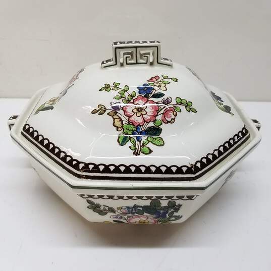 Vintage Royal Doul England China Serving Bowl with Lid image number 1